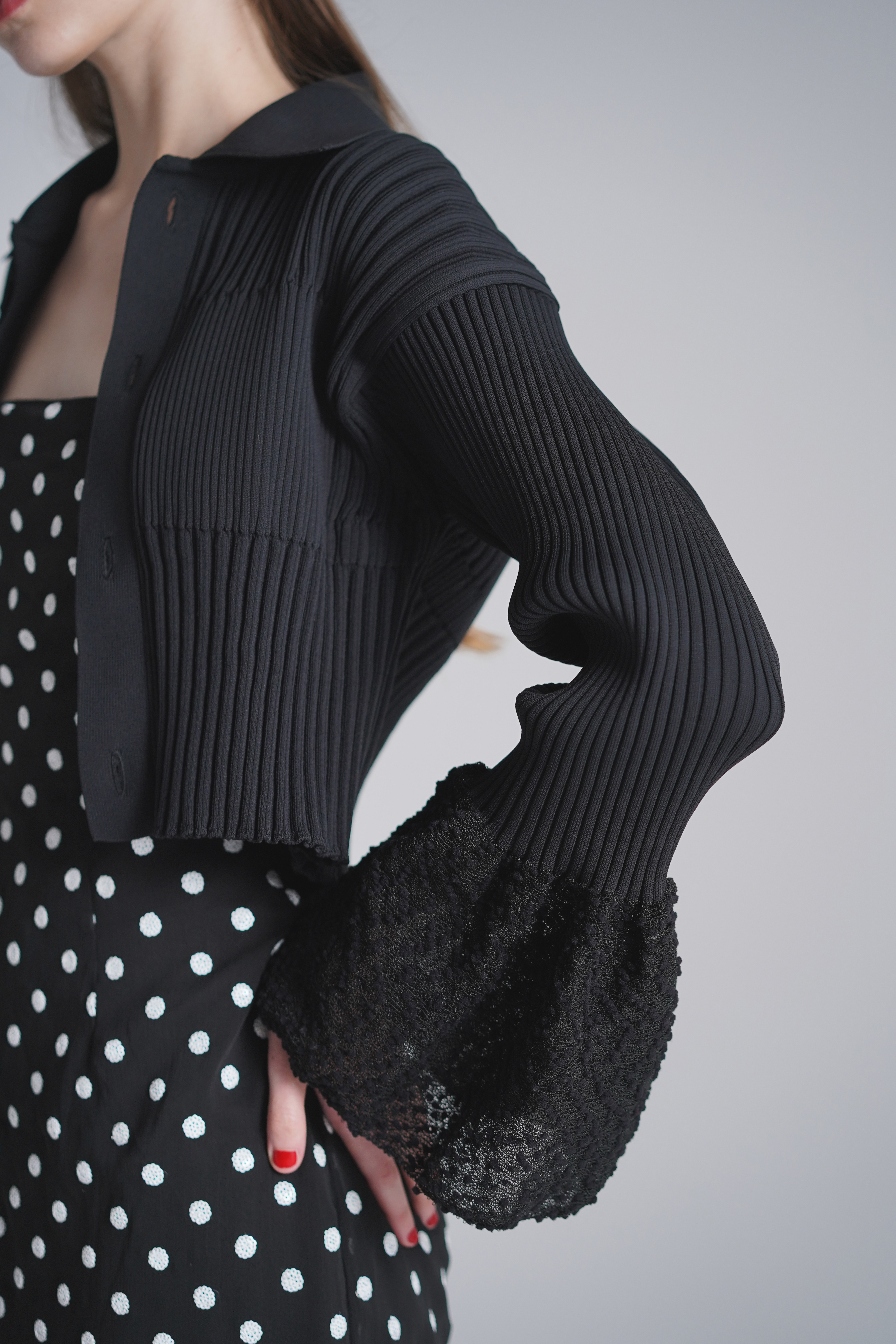 【タグ付き新品未使用】CFCL クロップドカーディガン ブラック フリーサイズ タグ付き新品未使用】CFCL クロップドカーディガン ブラック フリーサイズ